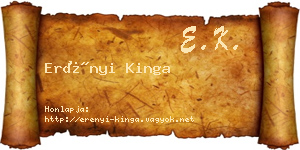 Erényi Kinga névjegykártya