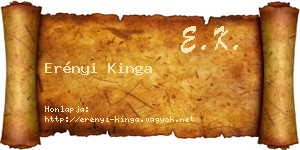 Erényi Kinga névjegykártya